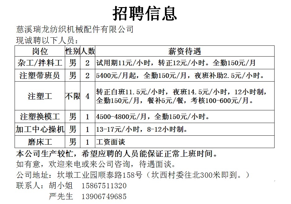 浙江压铸招聘信息汇总与相关探讨